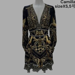 Camilla Black and Gold Patterned Dress